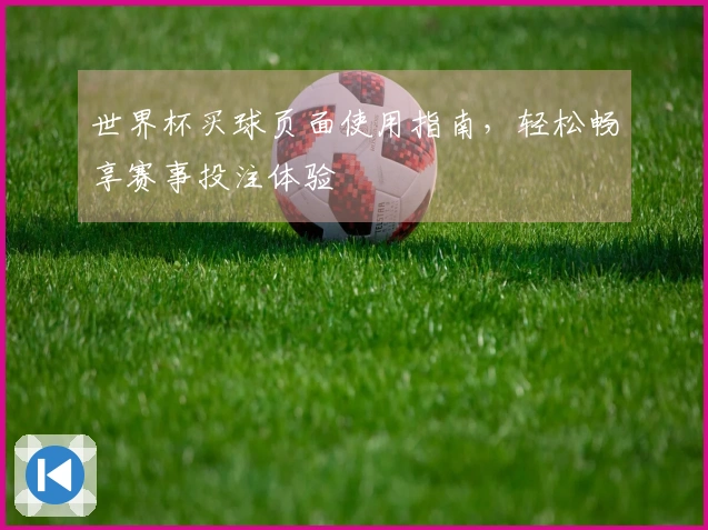 世界杯买球页面使用指南，轻松畅享赛事投注体验